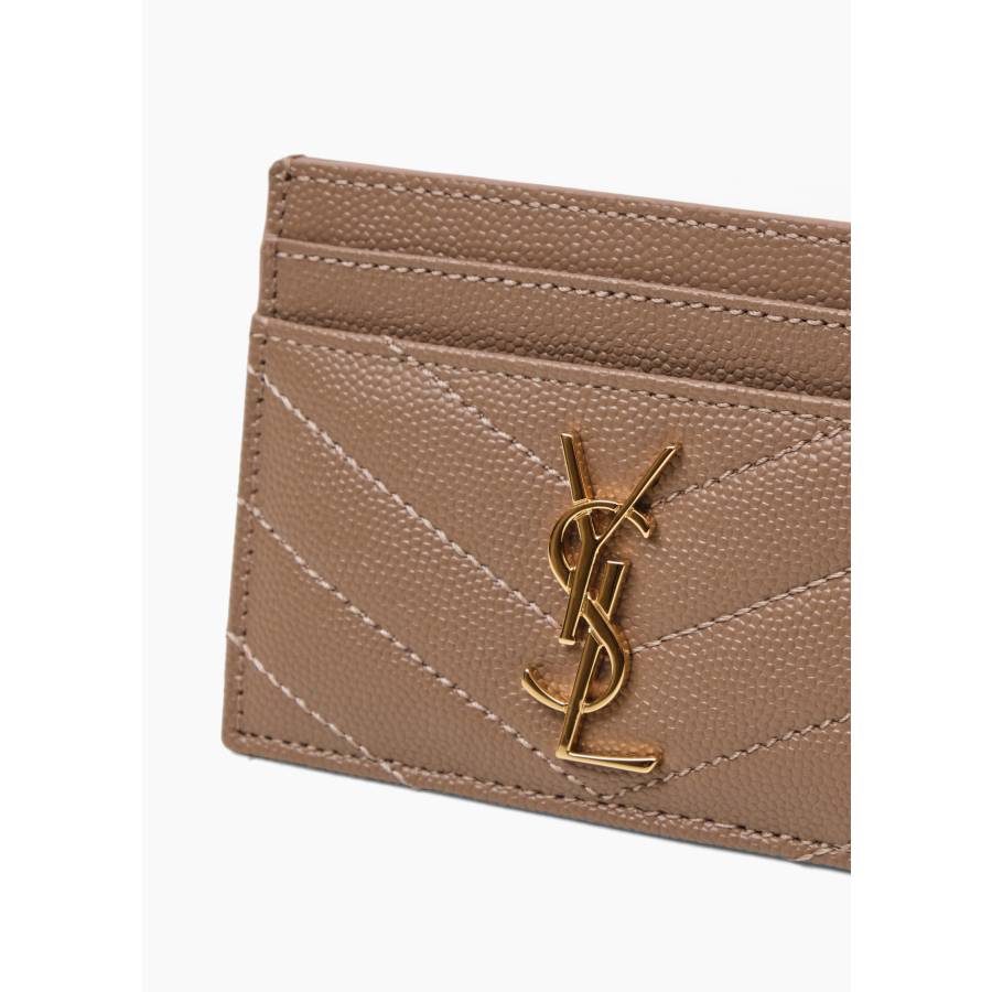 Porte-cartes Cassandre en cuir grain de poudre beige