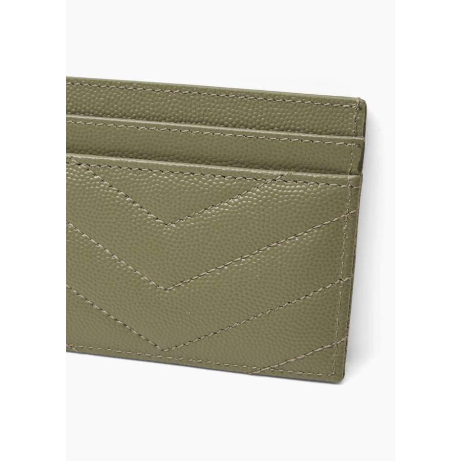 Porte-cartes Cassandre en cuir grain de poudre kaki