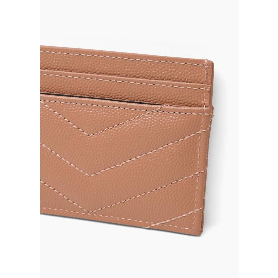 Porte-cartes Cassandre en cuir grain de poudre rose