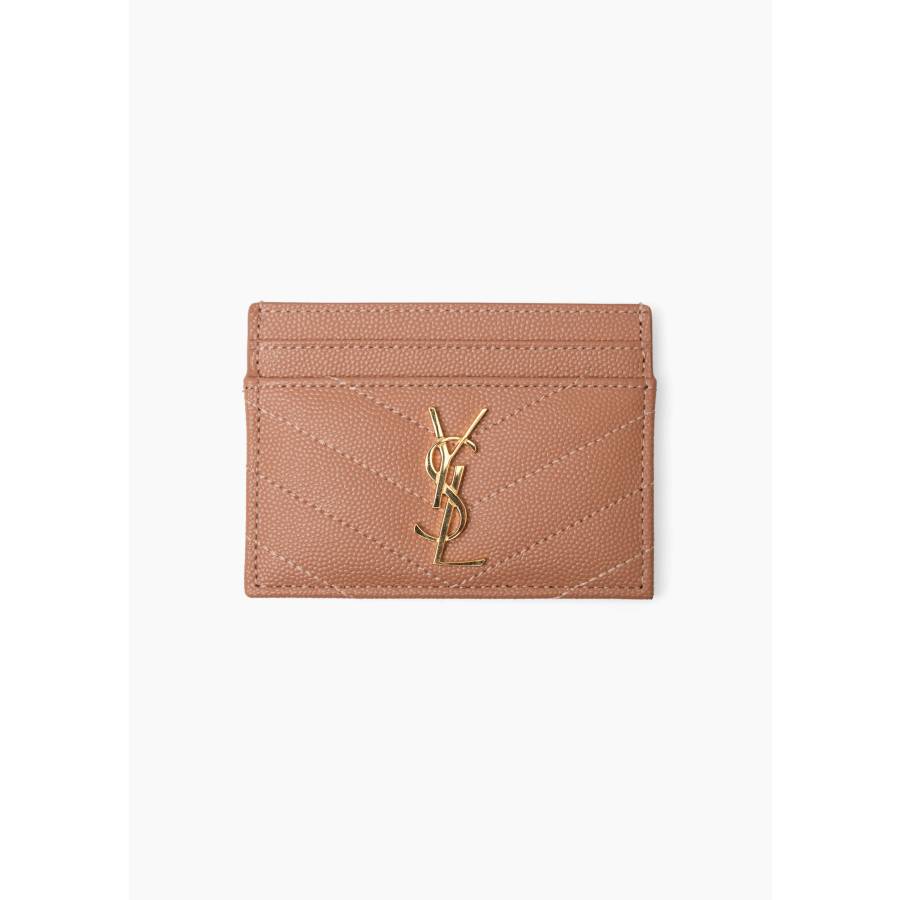 Porte-cartes Cassandre en cuir grain de poudre rose