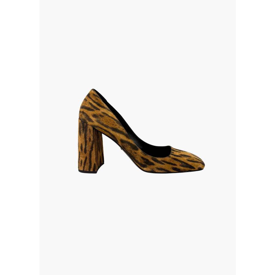 Wildleder-Pumps mit Leopardenmuster