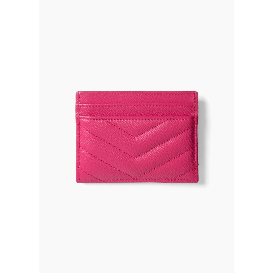 Cassandre porte-cartes en cuir grain de poudre rose