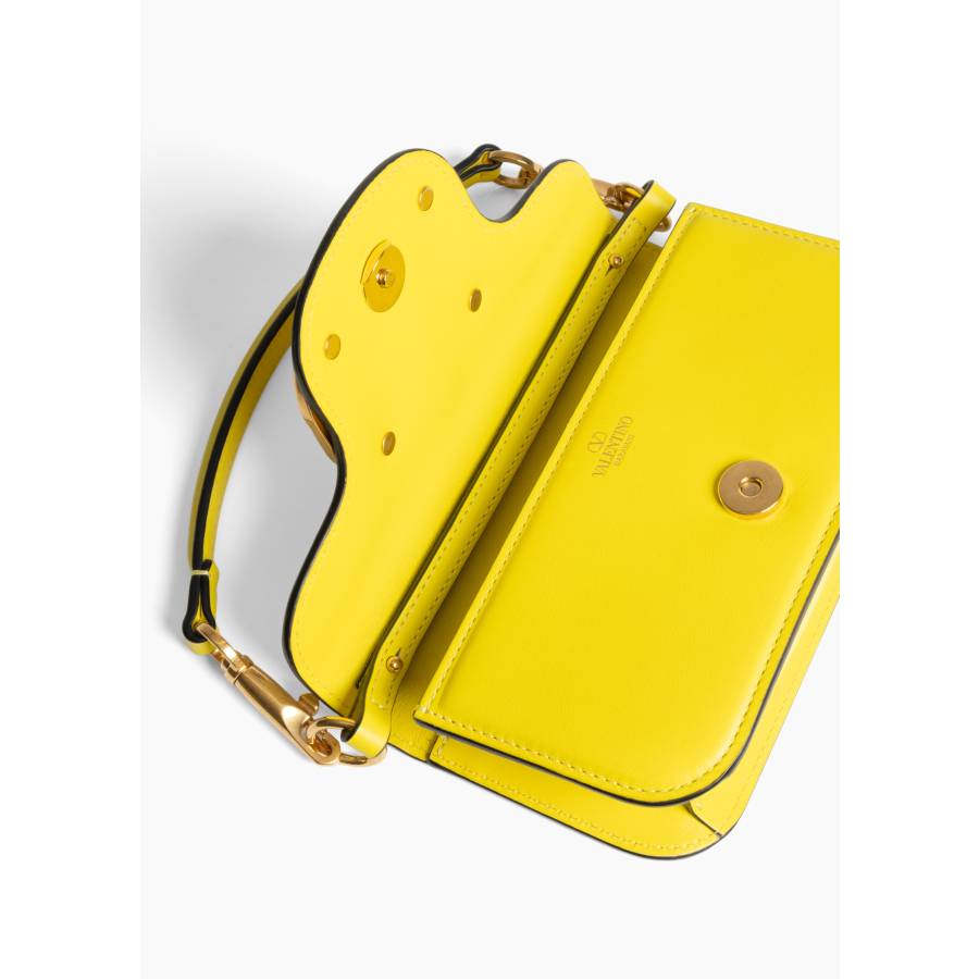 Sac porté épaule locò en cuir jaune