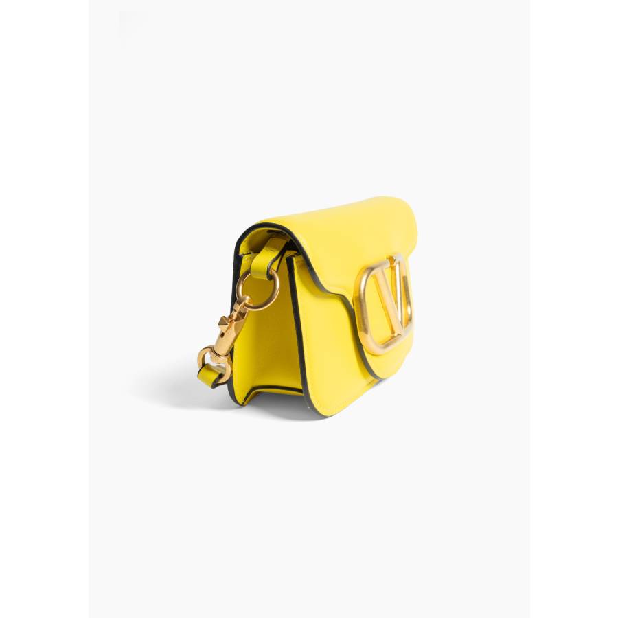 Sac porté épaule locò en cuir jaune