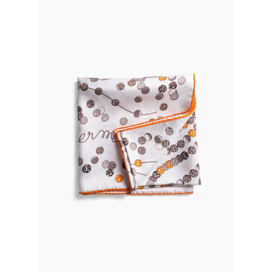 Carré 90  "Dancing perles" en soie