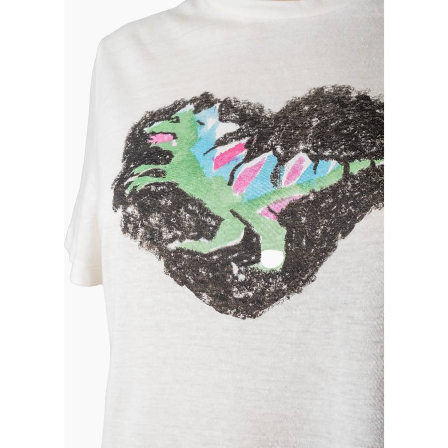 T-shirt blanc en jersey de coton à manches courtes