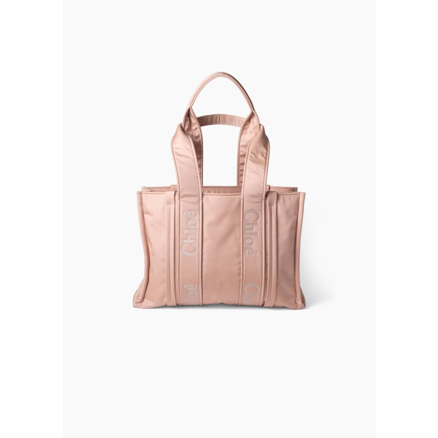 Sac petit cabas Woody rose poudré