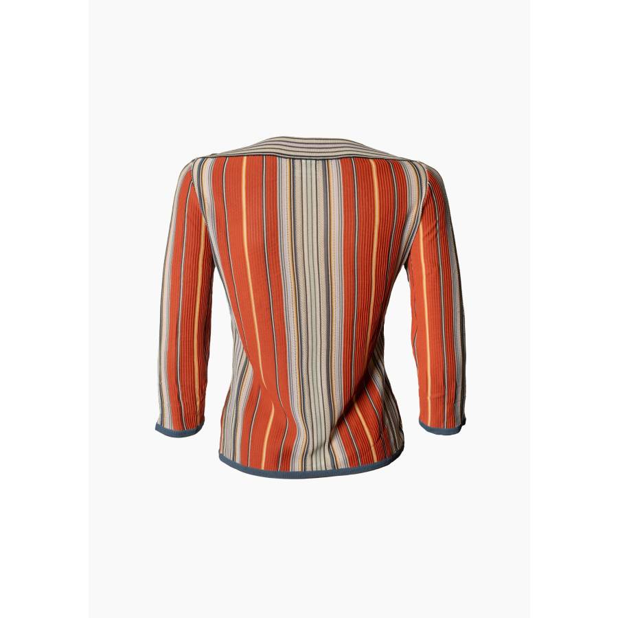 Haut en tricot rayé à encolure bateau