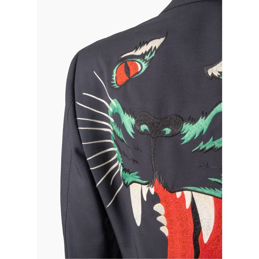 Veste de costume avec une broderie panthère au dos