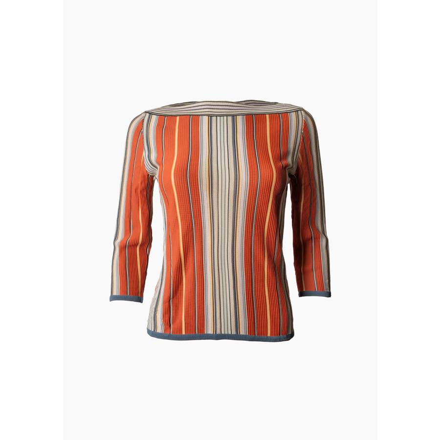 Haut en tricot rayé à encolure bateau
