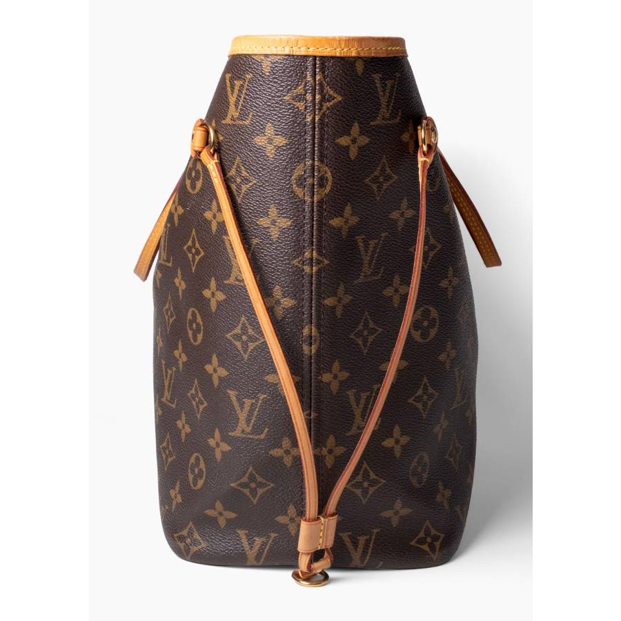 Sac Neverfull MM en toile Monogram classique marron et deux bandes verticales bicolores