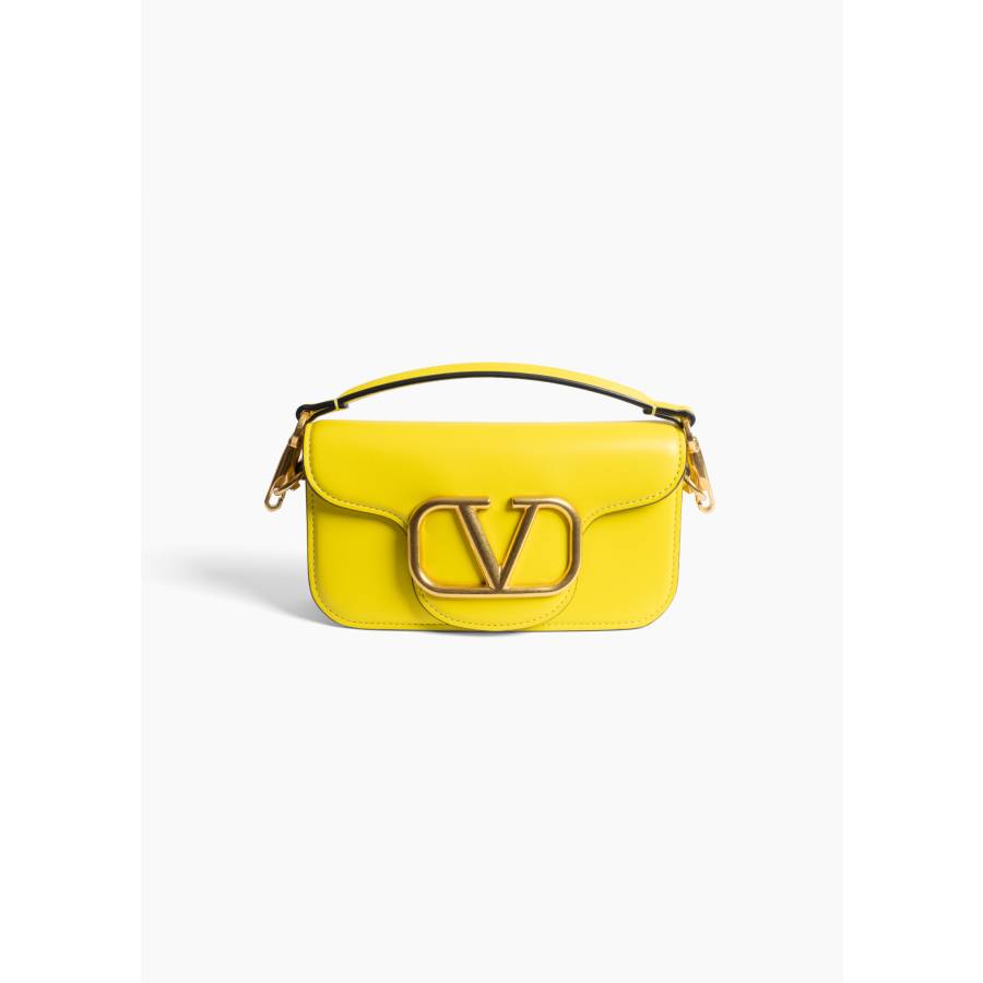 Sac porté épaule locò en cuir jaune