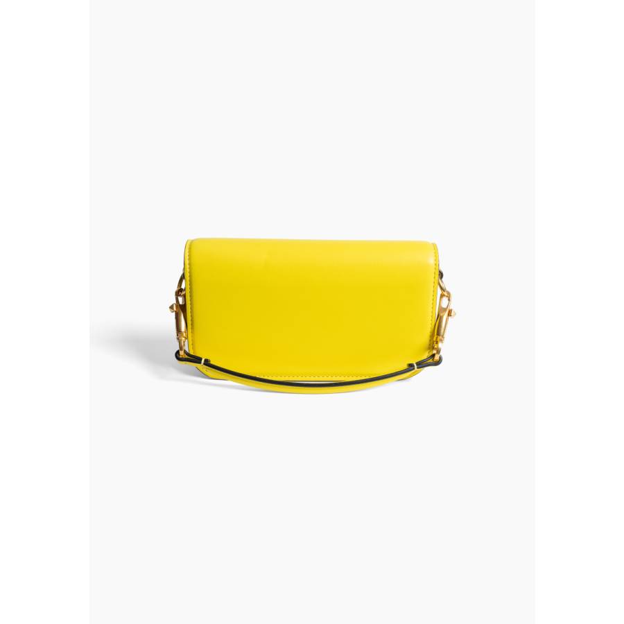 Sac porté épaule locò en cuir jaune