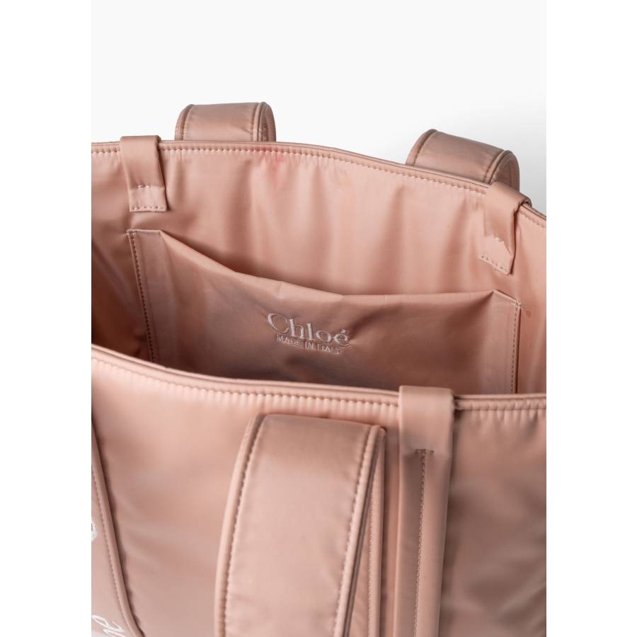 Sac petit cabas Woody rose poudré