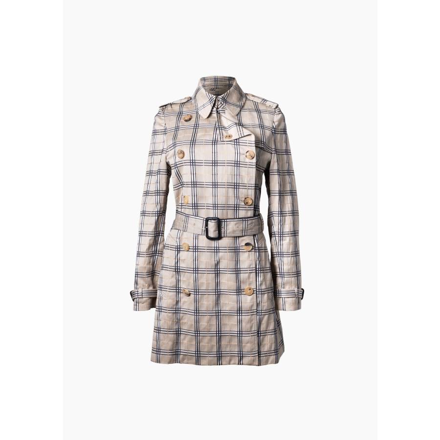 Trench-coat au motif quadrillé graphique