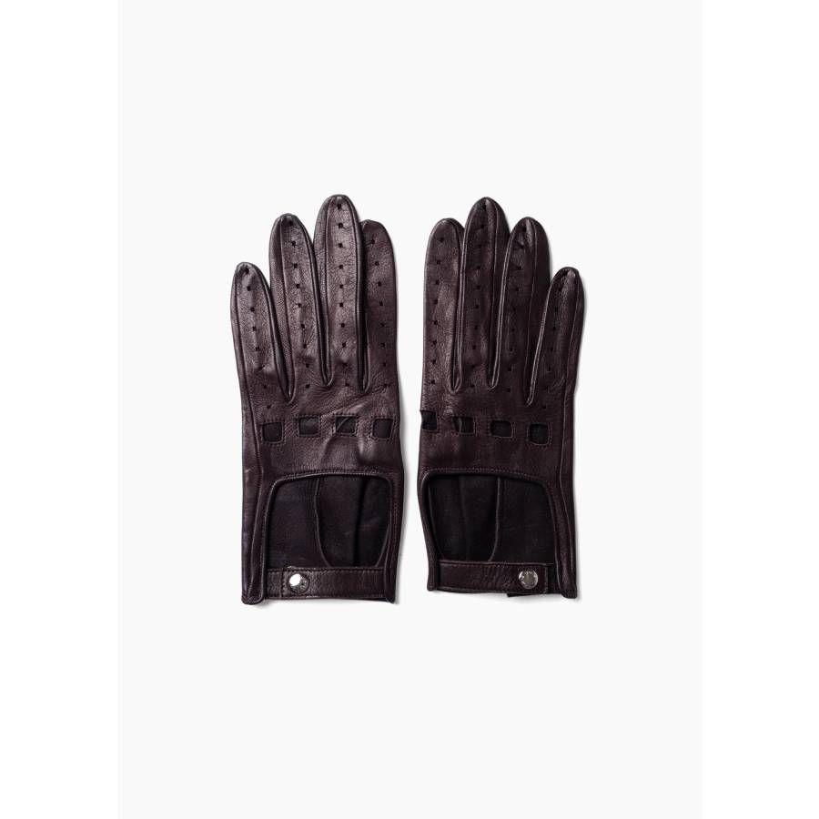 Dark brown leather gloves