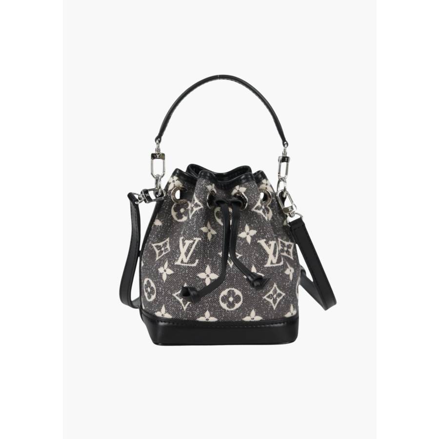 Noe Nano Monogram Jacquard and Denim Bag