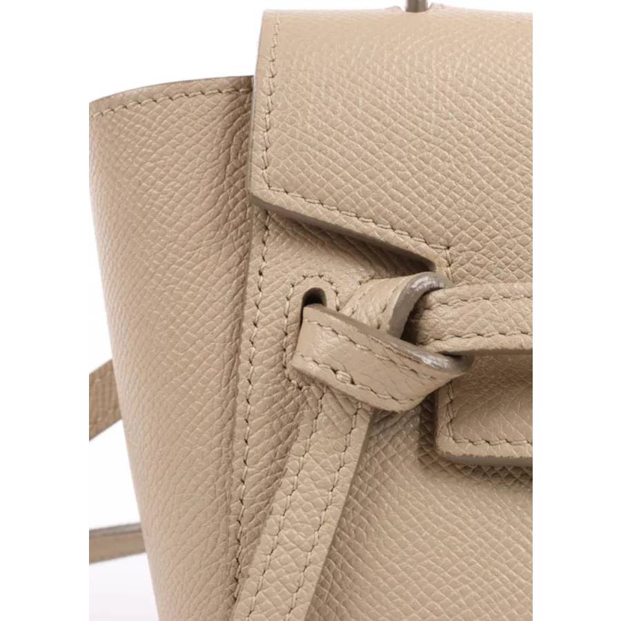 Sac Belt Pico en cuir grainé taupe