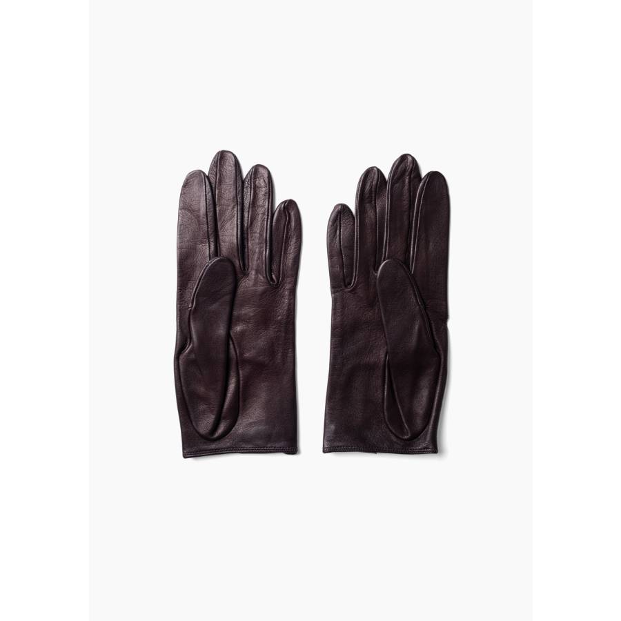 Dark brown leather gloves