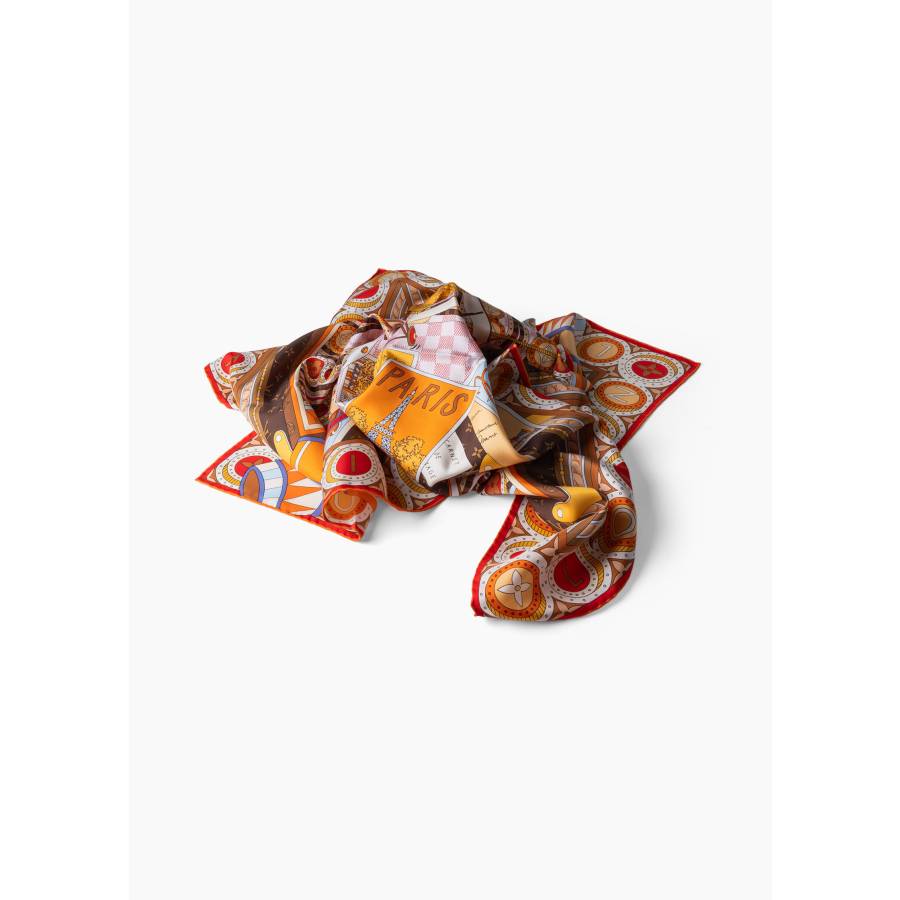 Carré de soie 90 "Jeu de Voyage"