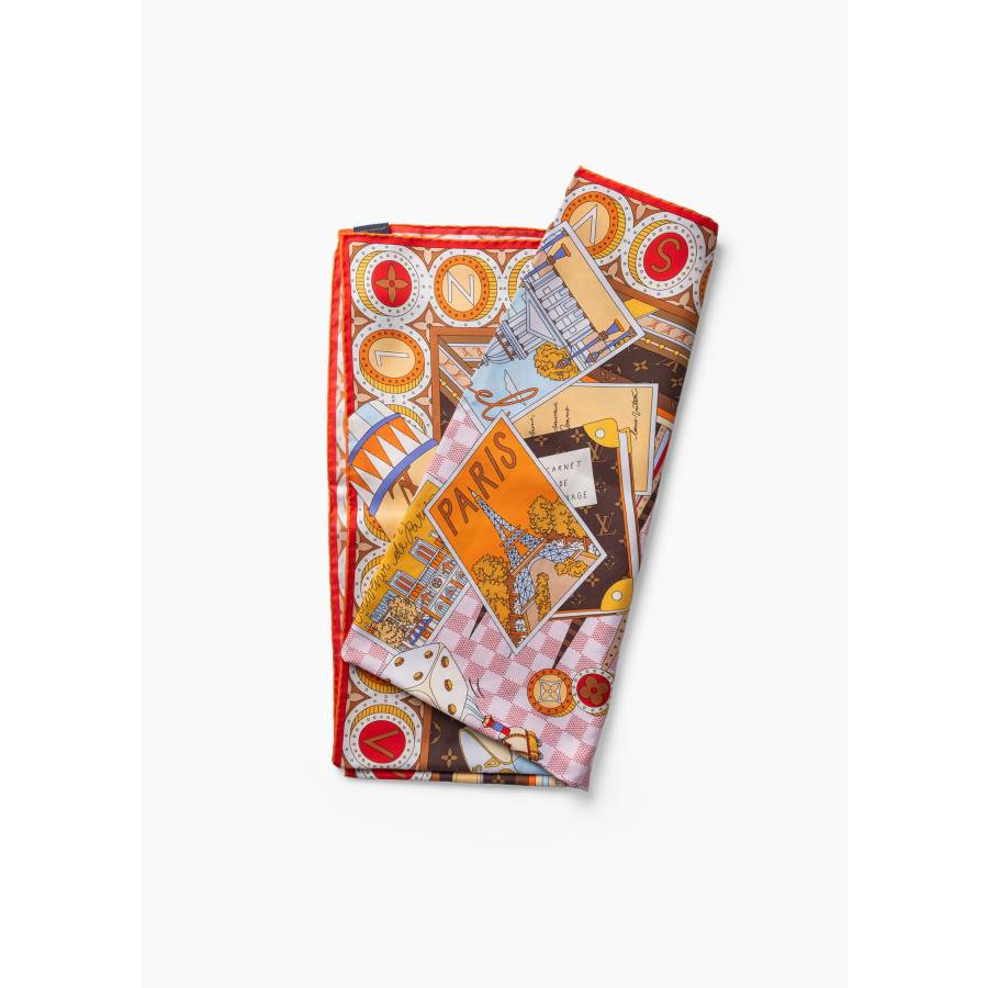 Carré de soie 90 "Jeu de Voyage"