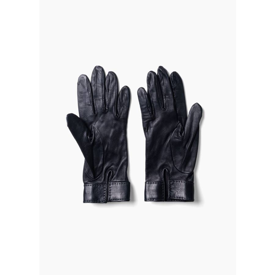Gants "Collier de Chien" en cuir noir
