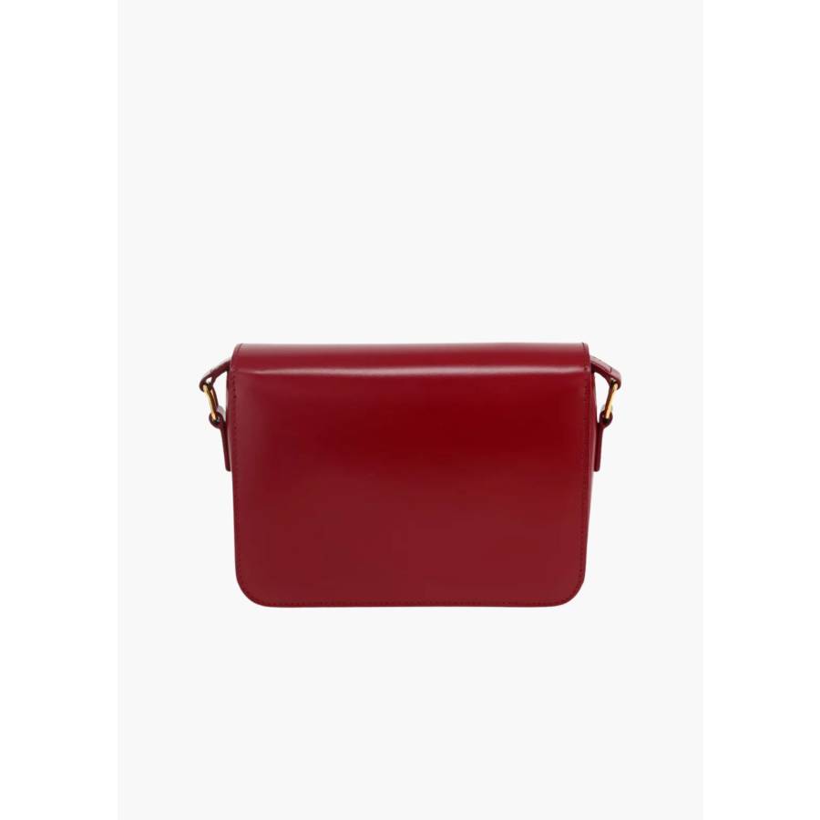 Sac classique Triomphe Teen en veau brillant rouge
