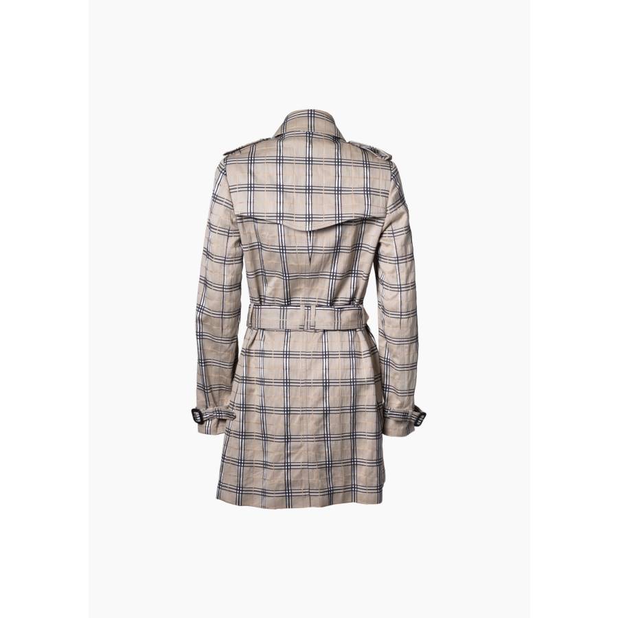 Trench-coat au motif quadrillé graphique