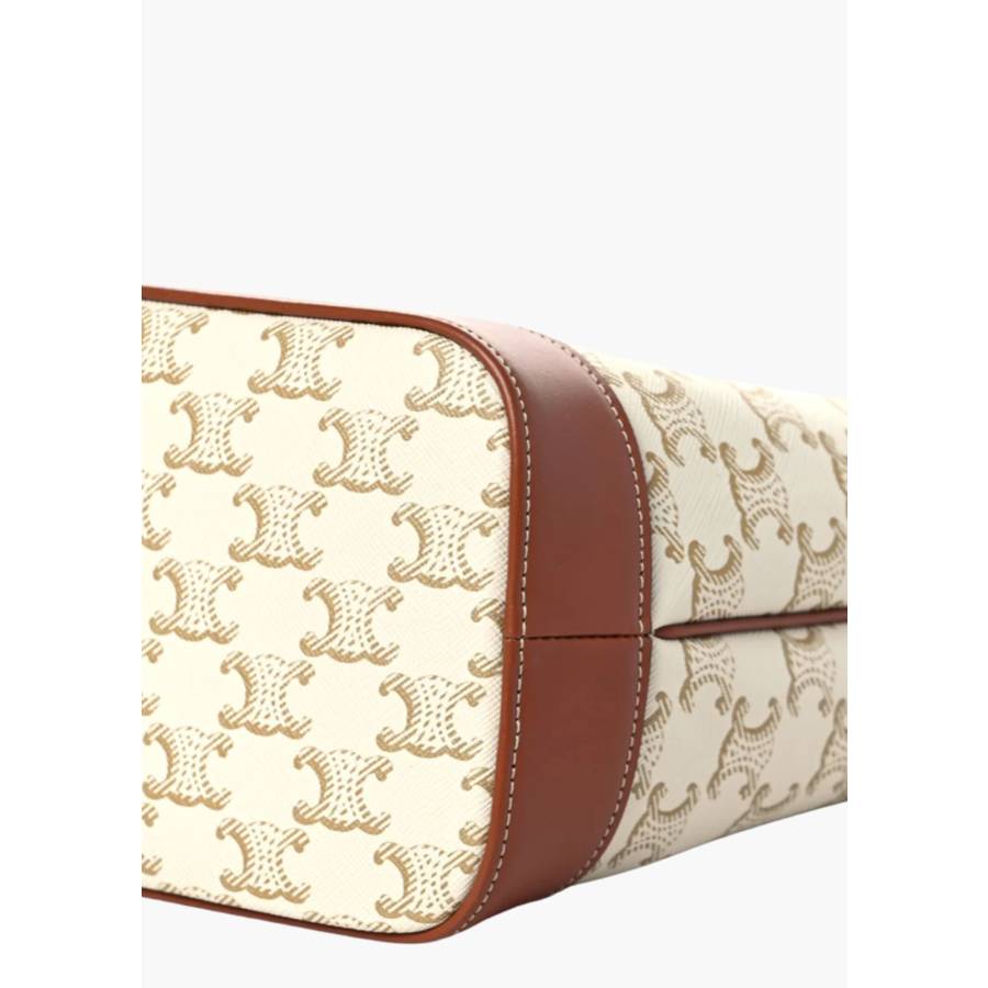 Sac seau petit modèle toile triomphe et veau