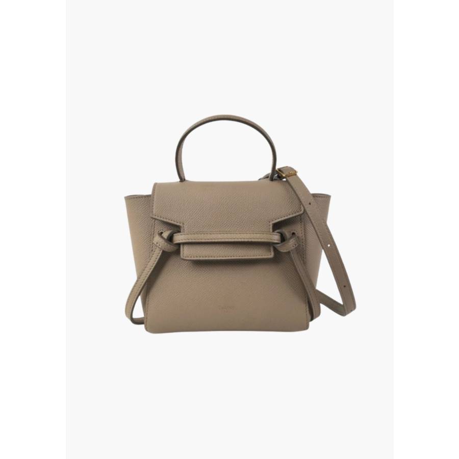 Sac Belt Pico en cuir grainé taupe