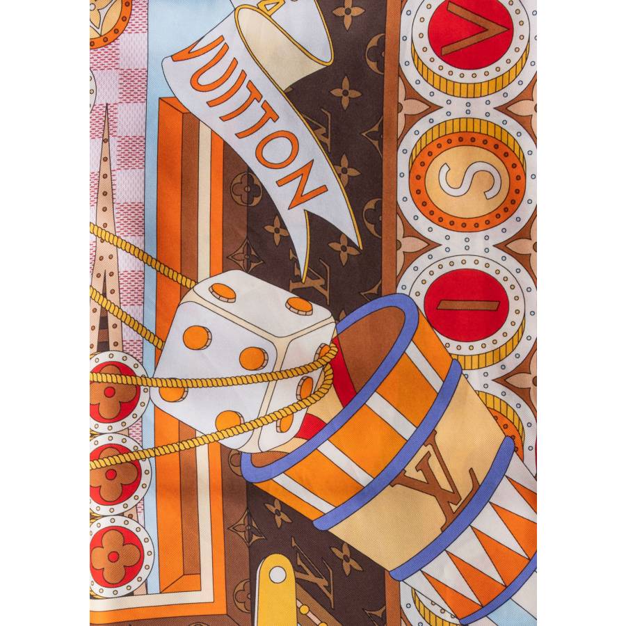 Carré de soie 90 "Jeu de Voyage"