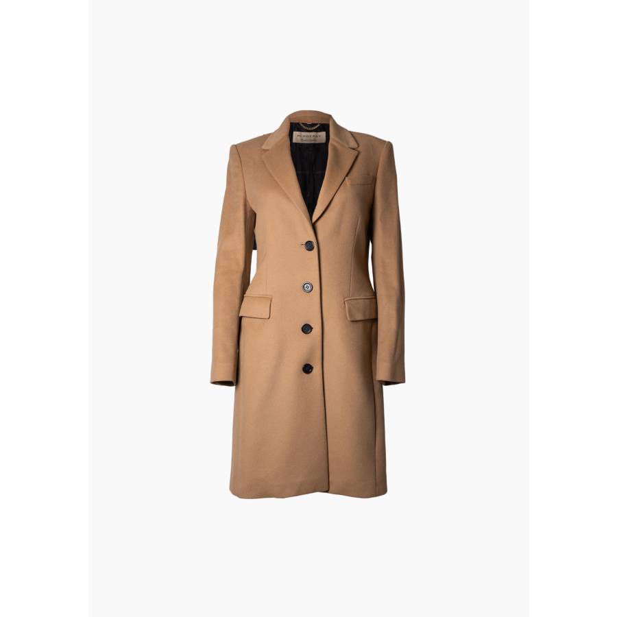 Manteau classique en laine et cachemire Camel