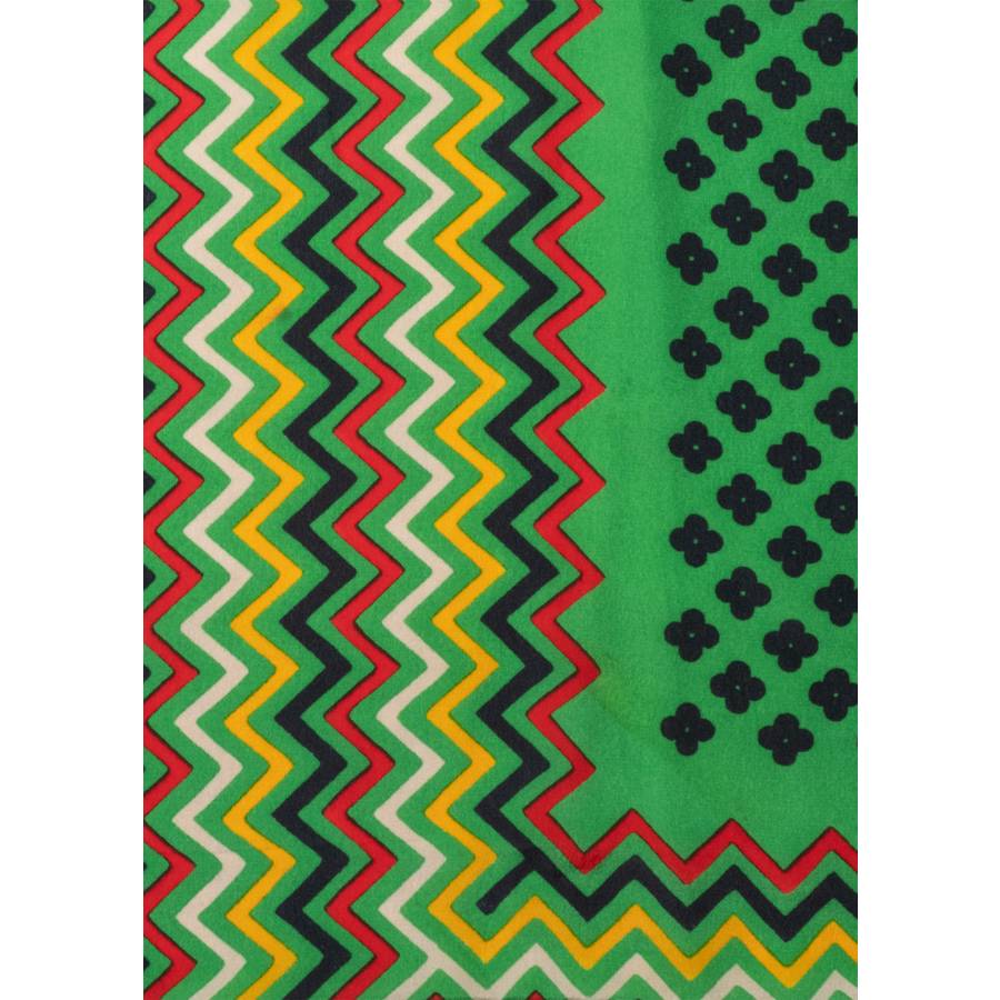 Carré vintage en soie à motif graphique en zigzag
