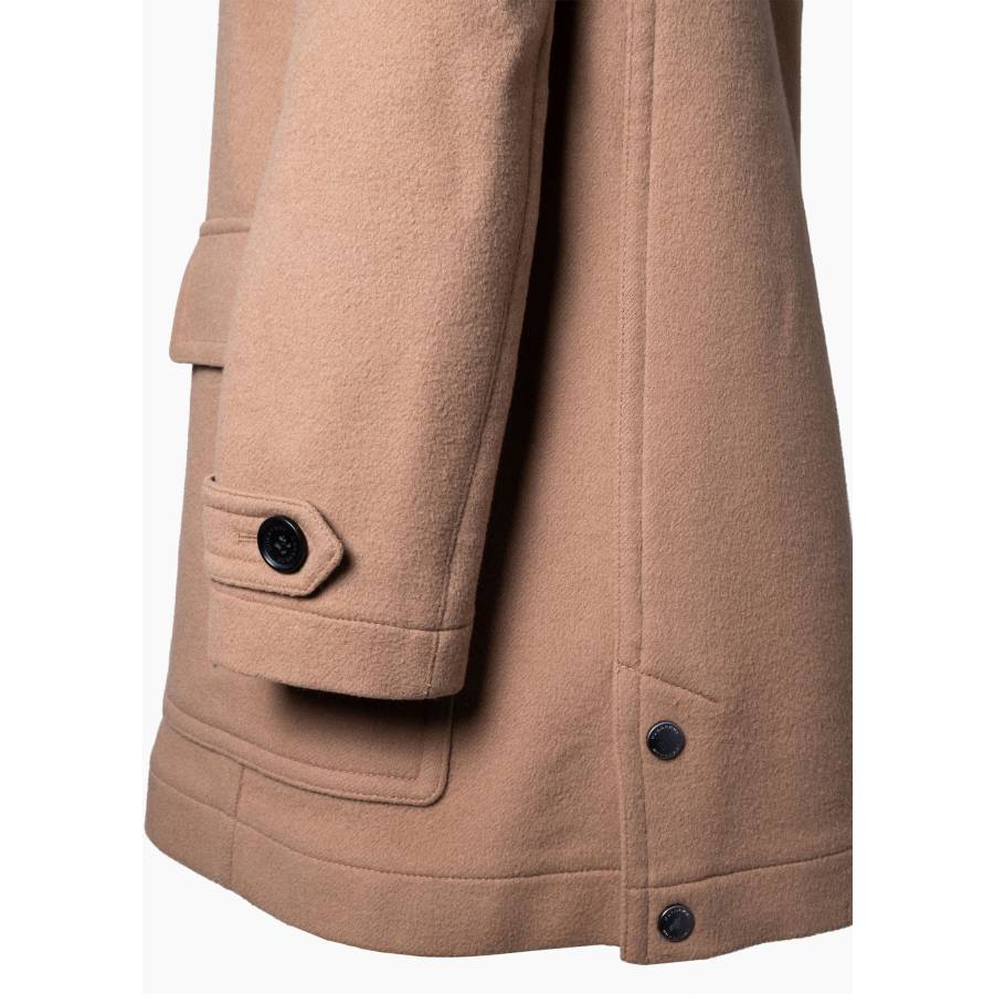 Klassischer Dufflecoat aus Wolle in Kamelfarbe