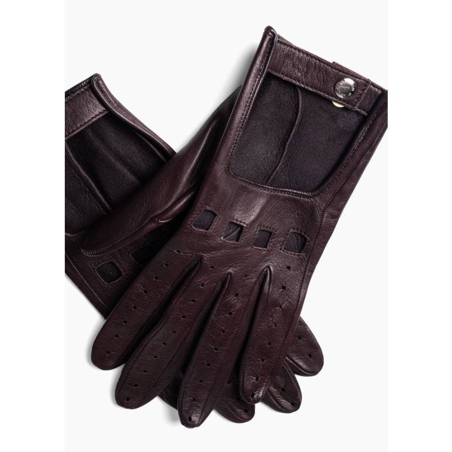 Dark brown leather gloves