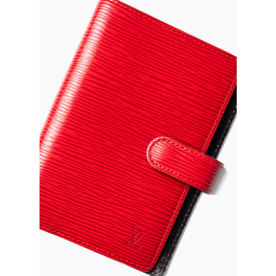 Couverture d'agenda PM en cuir Épi rouge