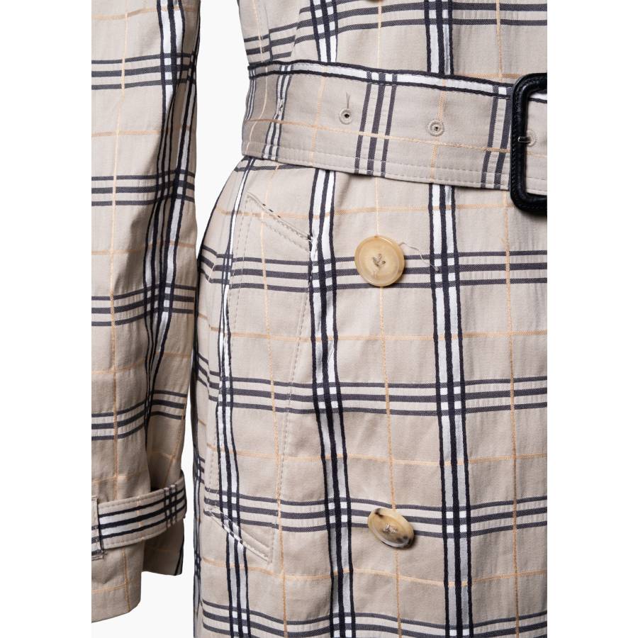 Trench-coat au motif quadrillé graphique