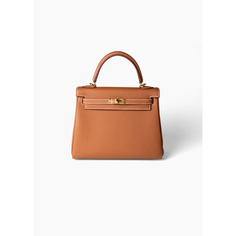 Sac Kelly  25 en cuir togo gold