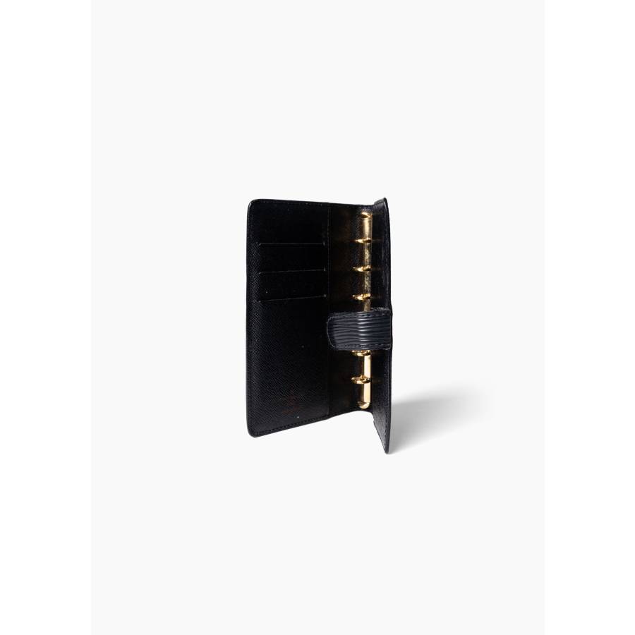 PM-Agenda-Hülle aus schwarzem Épi-Leder