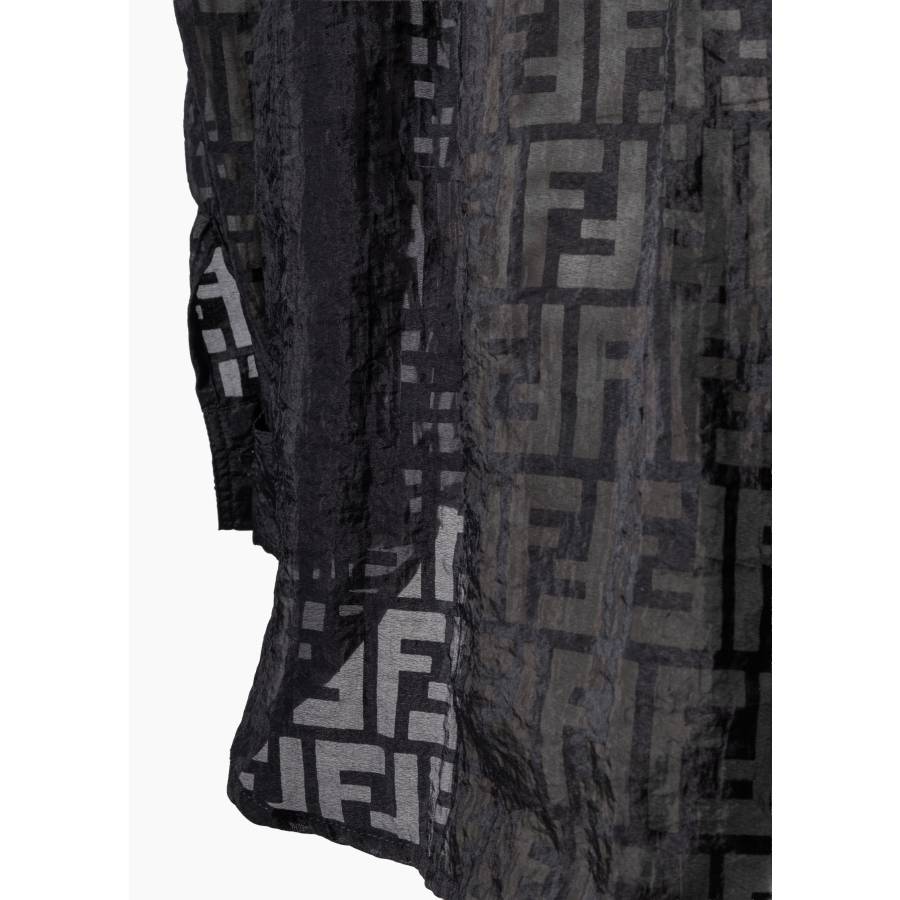 Chemise noire transparente vintage à motif Zucca