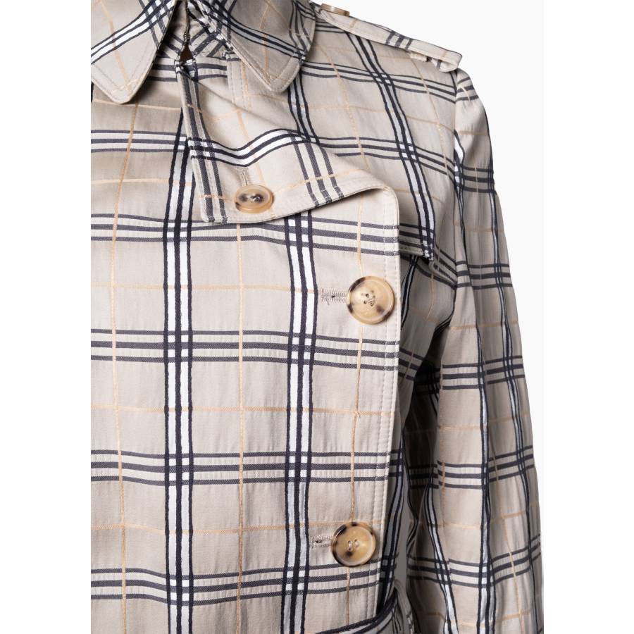 Trench-coat au motif quadrillé graphique