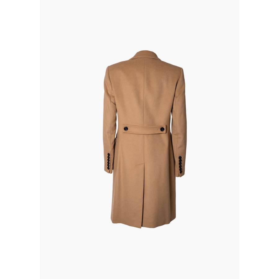 Manteau classique en laine et cachemire Camel