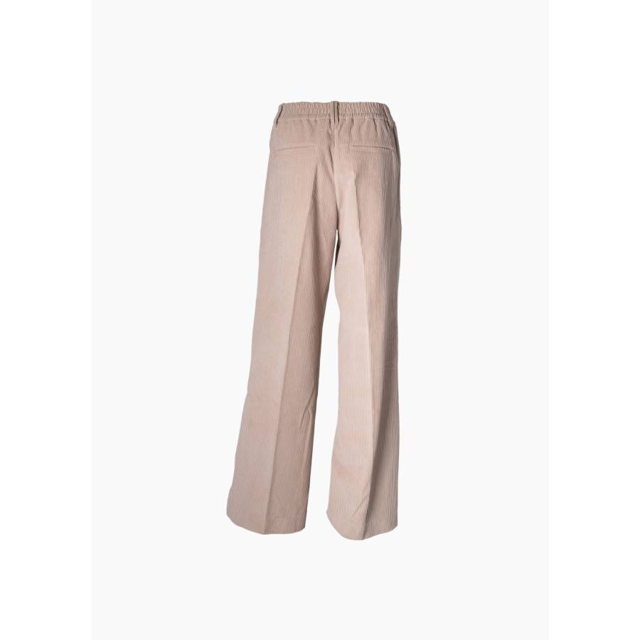 Pantalon ample en velours côtelé beige