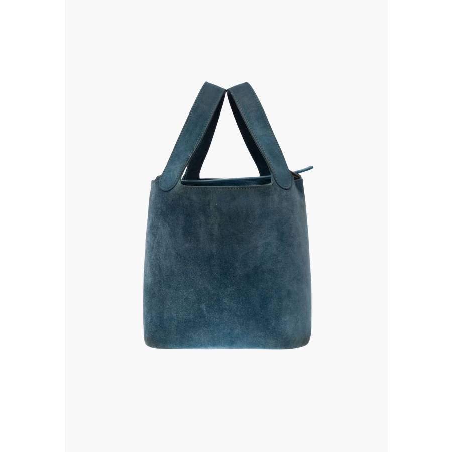 Picotin 18 Lock in Doblis Blue Thalassa Calfskin