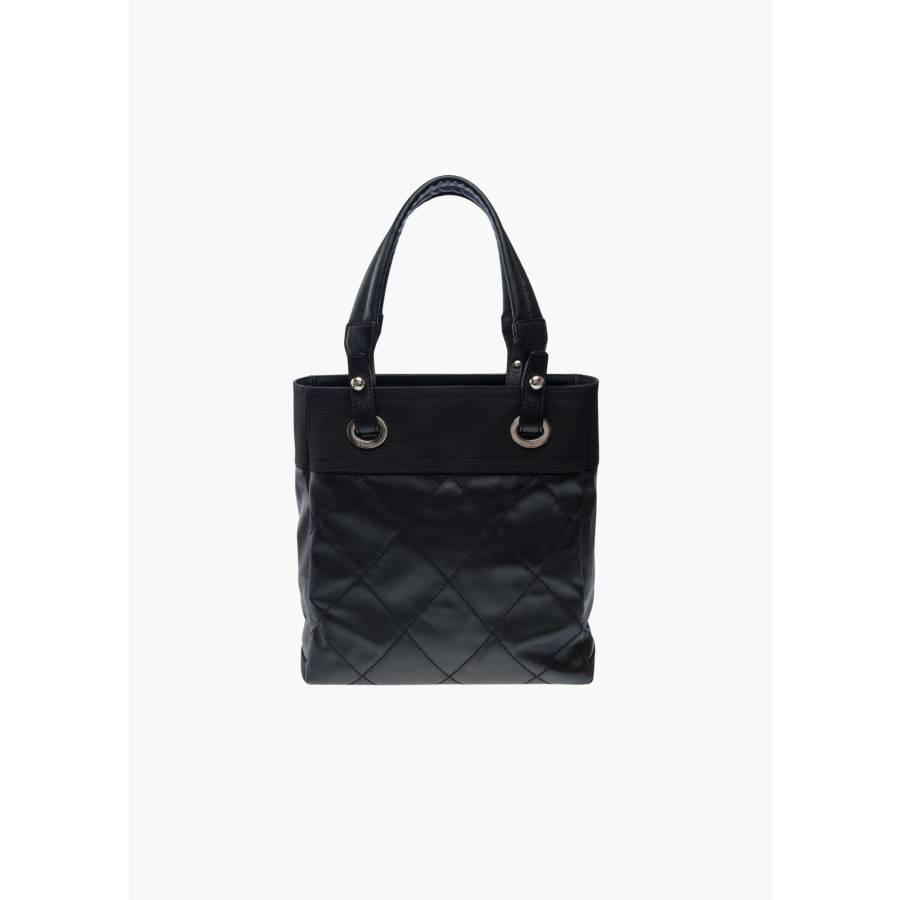 Tasche „Paris-Biarritz“ aus schwarz beschichtetem Canvas