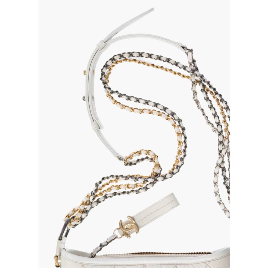 Sac Gabrielle petit modèle en cuir matelassé blanc