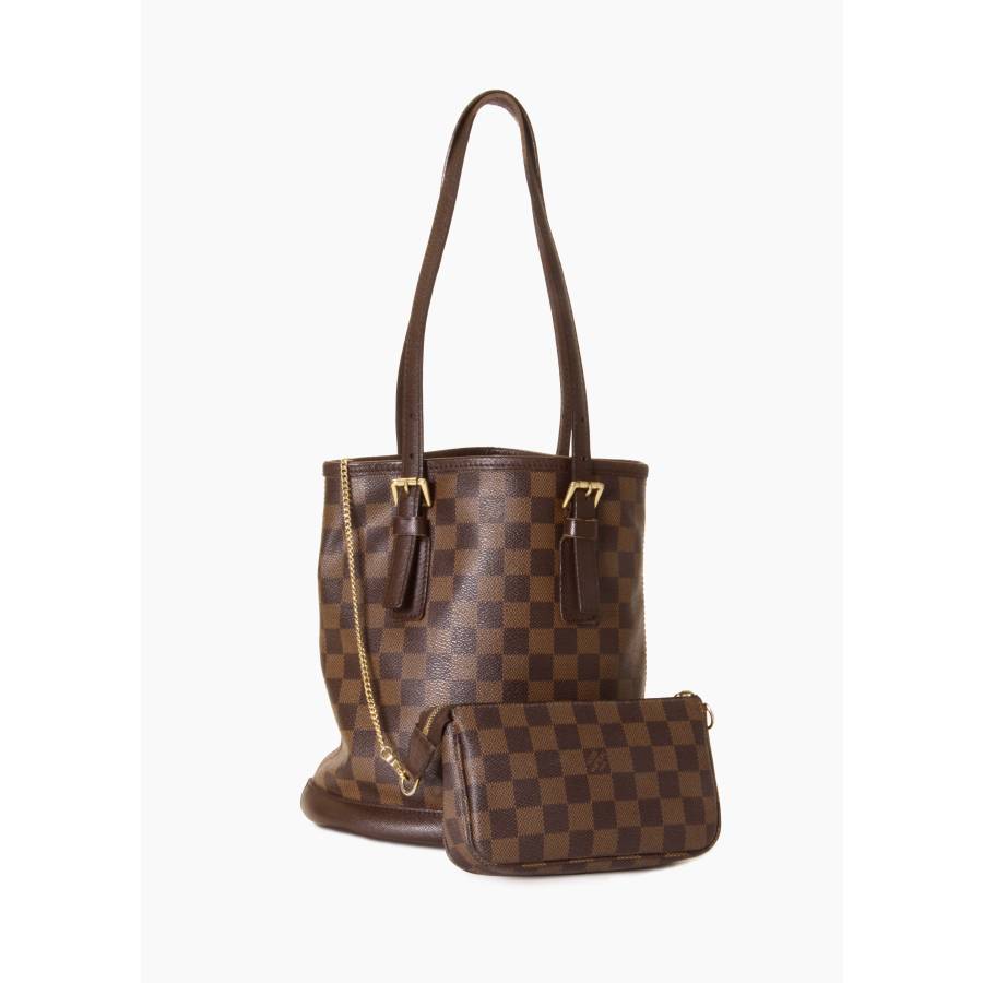 Marais Bucket Bag aus Damier-Ébène-Canvas