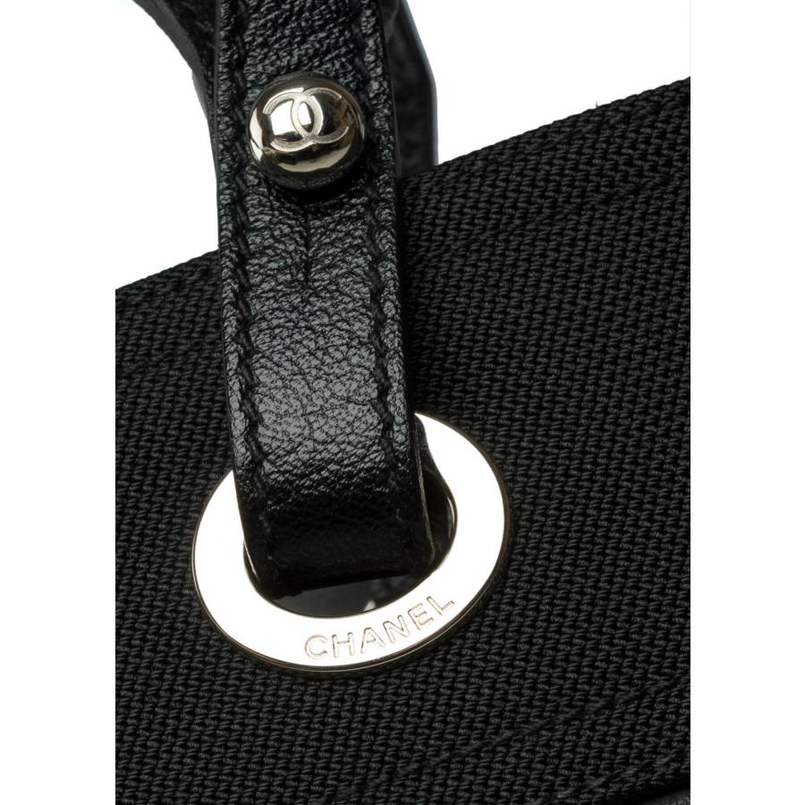 Tasche „Paris-Biarritz“ aus schwarz beschichtetem Canvas