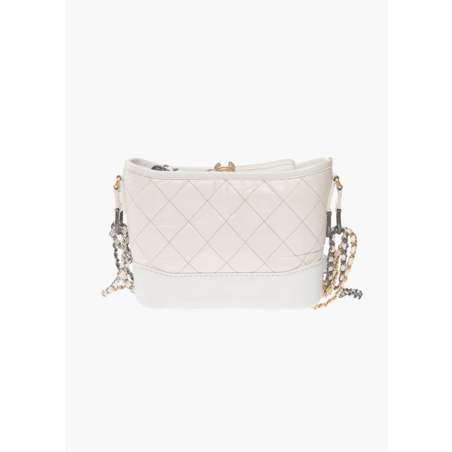 Sac Gabrielle petit modèle en cuir matelassé blanc