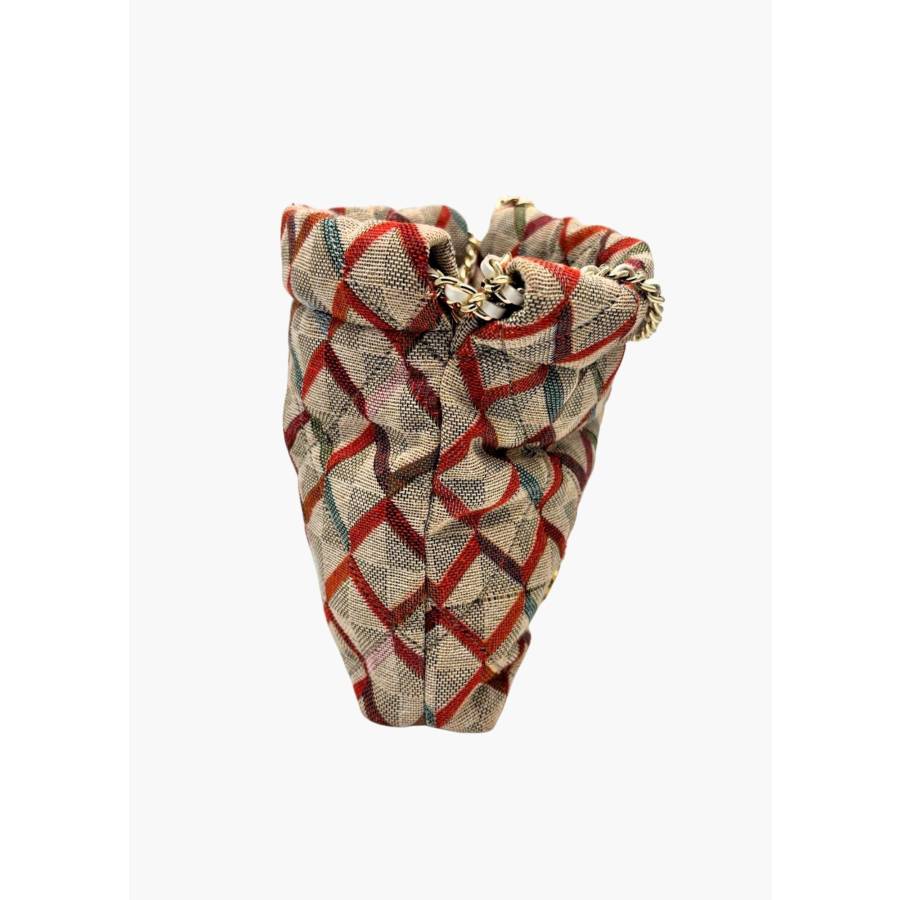 Mini Chanel 22 coloré en toile texturée